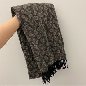 Club Monaco Leopard Print Scarf - Brown and Black